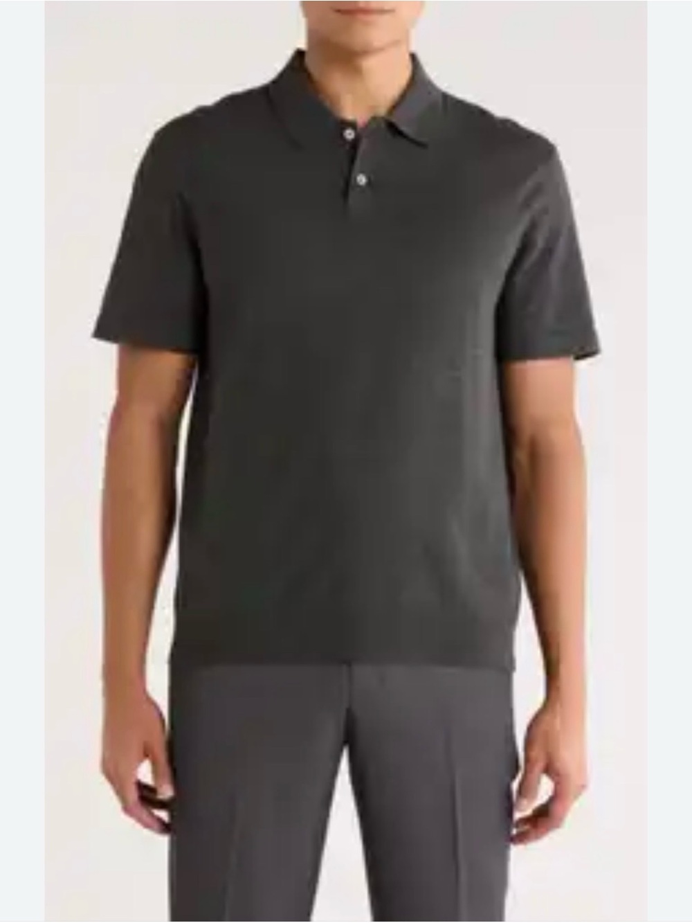 Theory Men's Goris Knit Two Button Polo Shirt Light Bilen Color Soize M